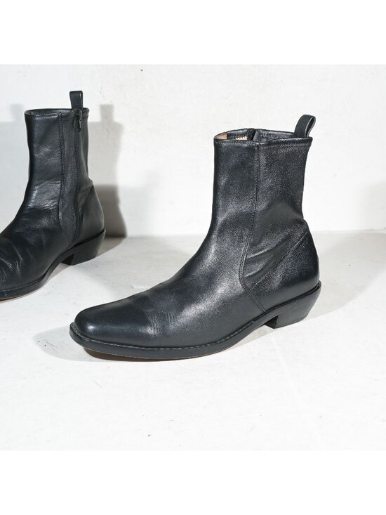Madewell Shoes - Madewell Idris Black Leather Ankle Boots Inside Zip Womens 10.5